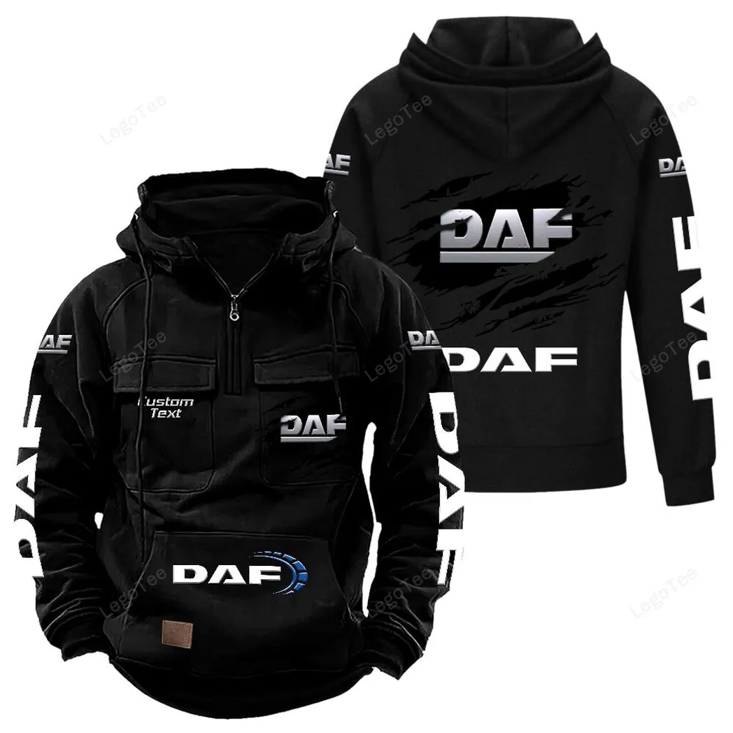 Commercial Lorry Tactical Quarter-Zip Hoodie, Gearhead Tactical Streetwear CAR122 - Black