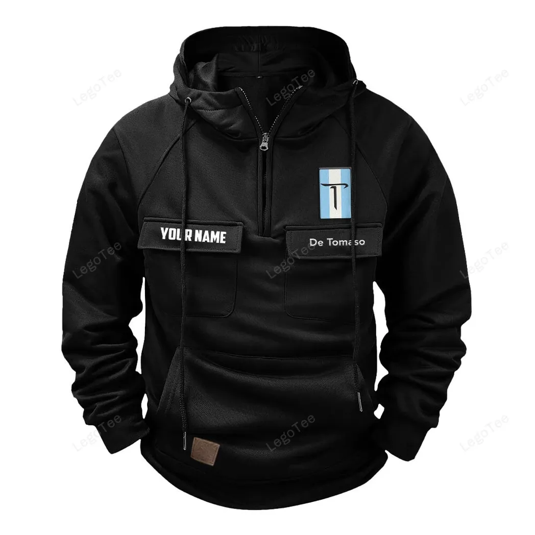 Sleek Speedster Tactical Quarter-Zip Hoodie, Road-Ready Quarter-Zip Gear CAR109 - Black