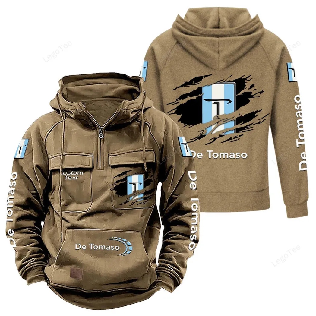 Iconic Road Machine Tactical Quarter-Zip Hoodie, Racing Spirit Tactical Hoodie CAR122 - Khaki