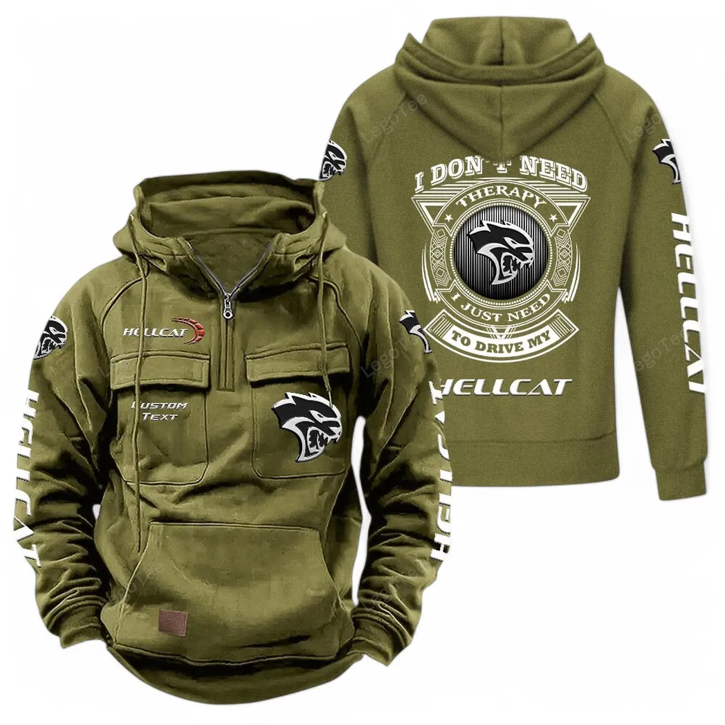 Horsepower Monster Tactical Quarter-Zip Hoodie, Driver's Quarter-Zip Essential CAR106 - Army Green