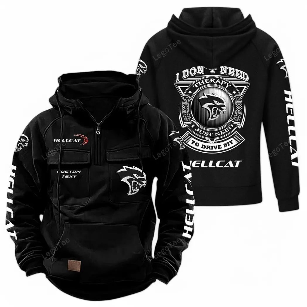 American Super Muscle Tactical Quarter-Zip Hoodie, Driver's Quarter-Zip Essential CAR106 - Black