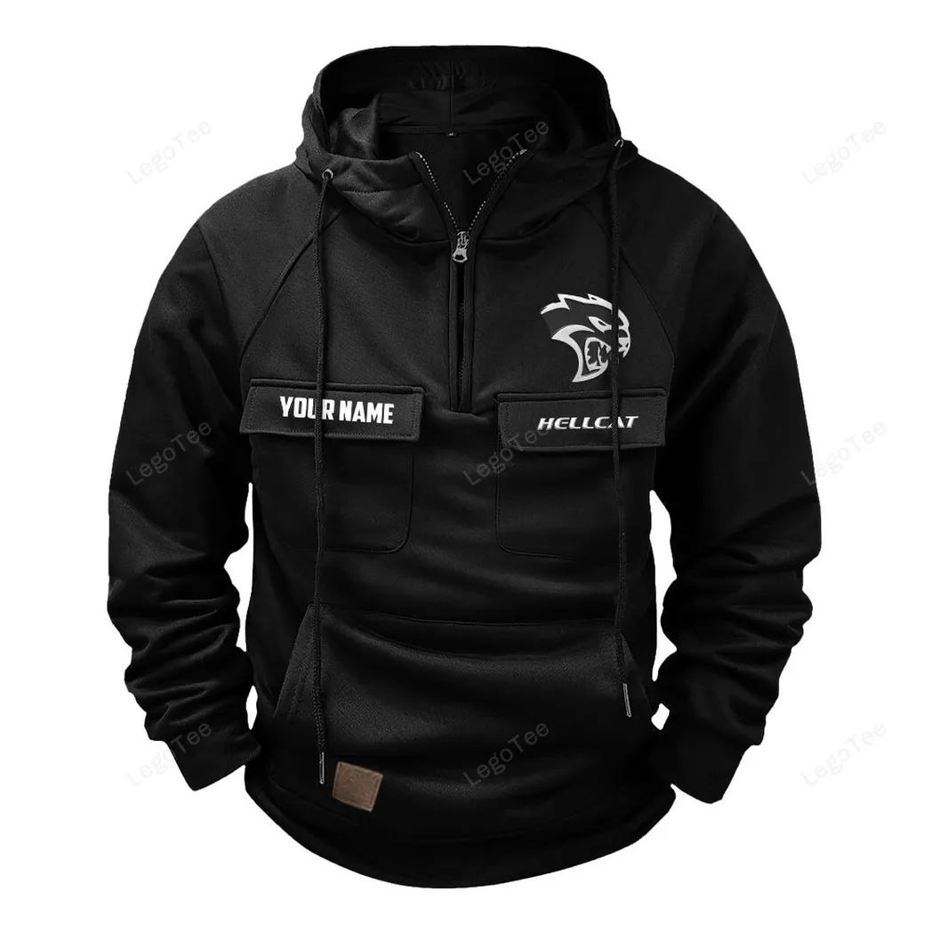 Horsepower Monster Tactical Quarter-Zip Hoodie, Classic Rider Quarter-Zip CAR109 - Black