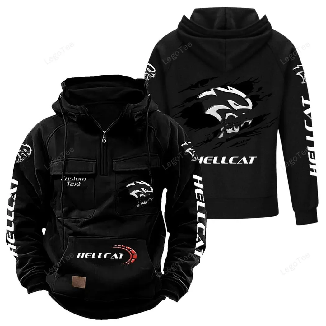 High-Performance Coupe Tactical Quarter-Zip Hoodie, Gearhead Tactical Streetwear CAR122 - Black