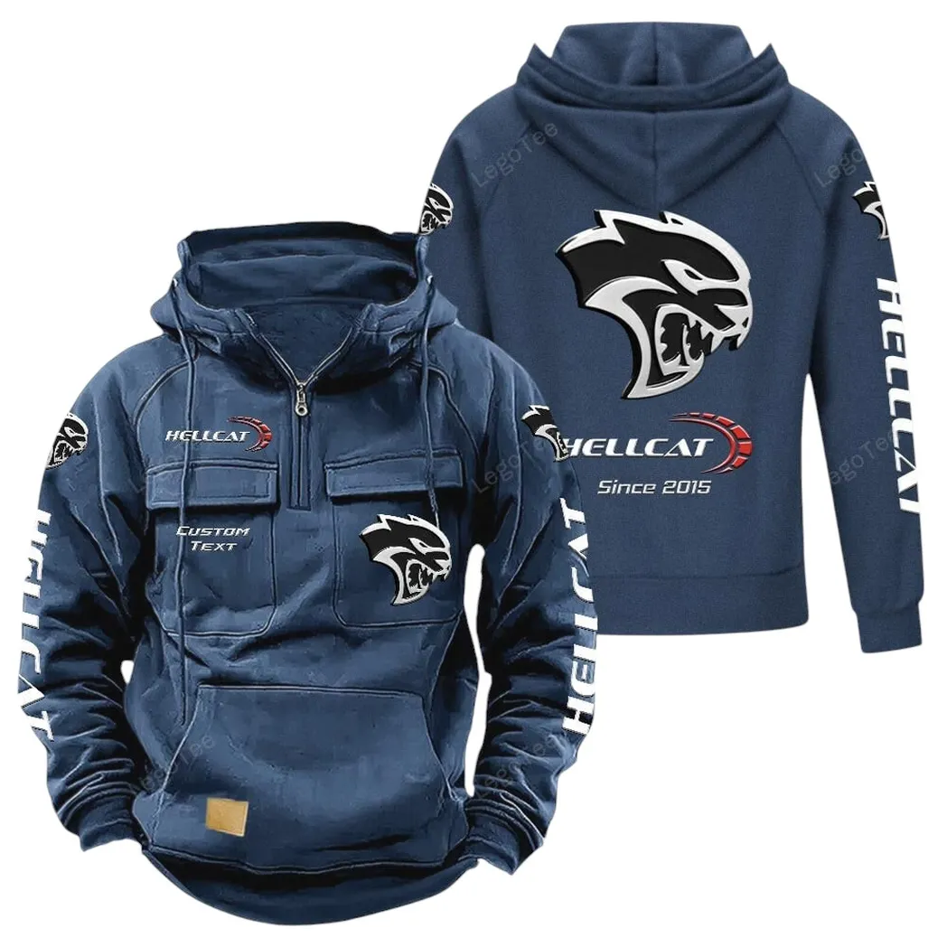 Track-Ready Muscle Car Tactical Quarter-Zip Hoodie, Classic Rider Quarter-Zip CAR960 - Dark Blue