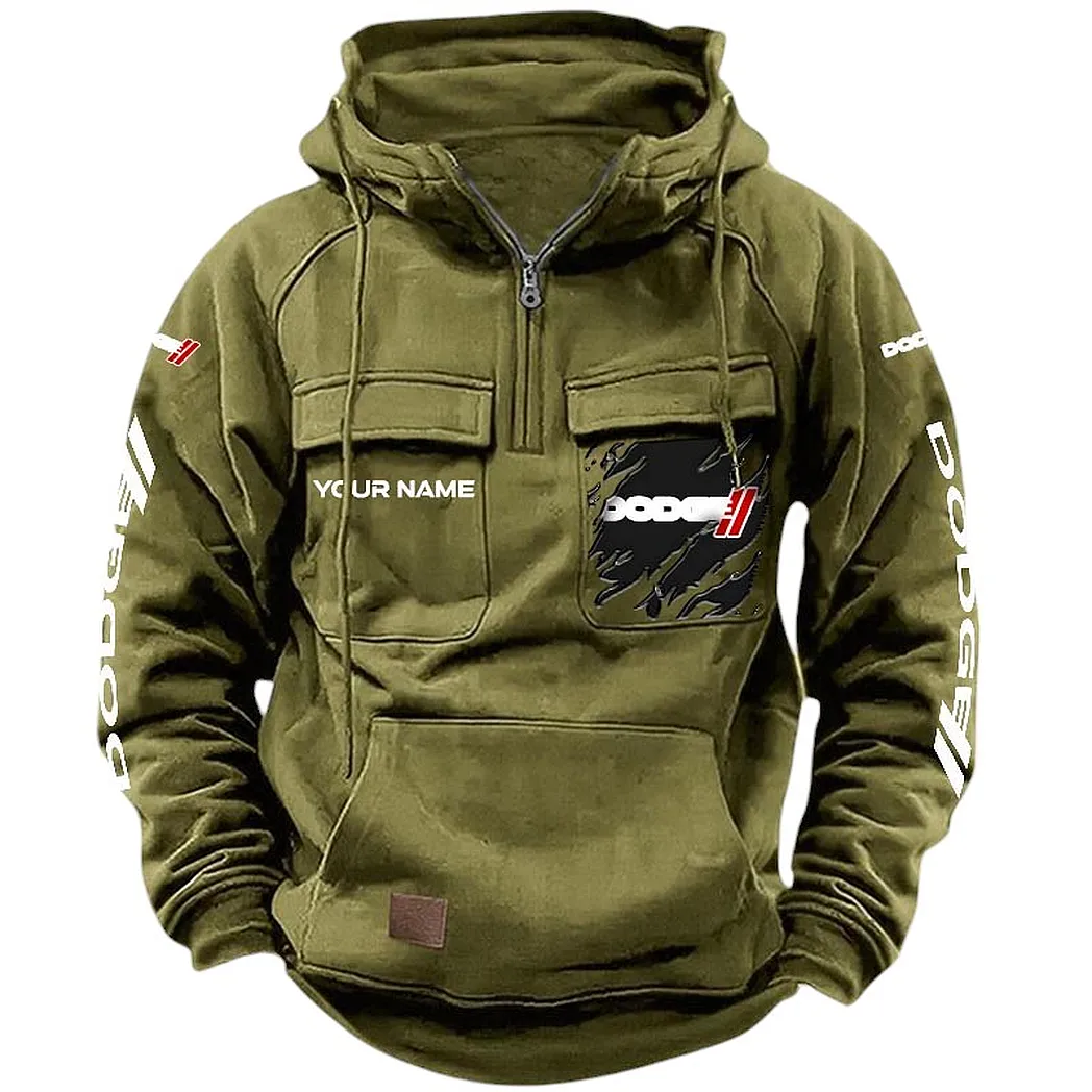 American Car Tactical Quarter-Zip Hoodie, Garage-Tested Tactical Style CAR164 - Army Green