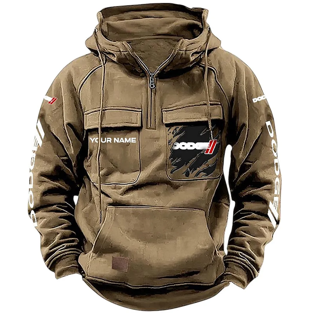 American Car Tactical Quarter-Zip Hoodie, Road-Ready Quarter-Zip Gear CAR164 - Khaki