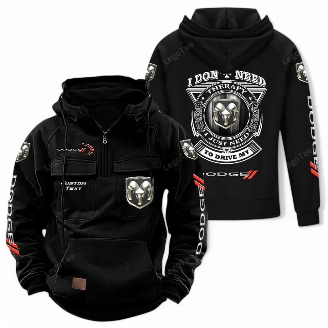 American Car Tactical Quarter-Zip Hoodie, Auto Life Tactical Hoodie CAR106 - Black