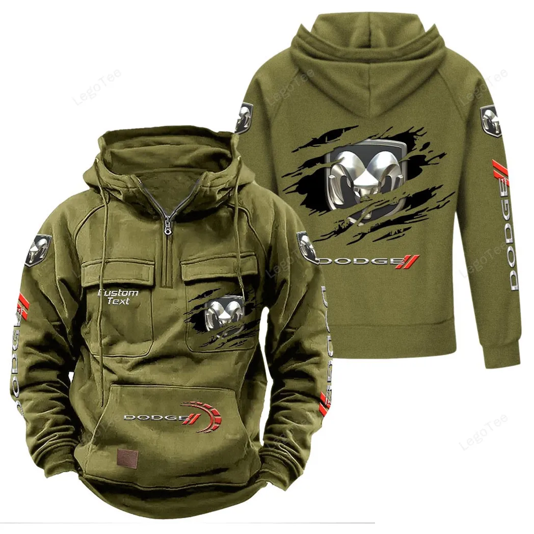 American Car Tactical Quarter-Zip Hoodie, Driver's Quarter-Zip Essential CAR122 - Army Green