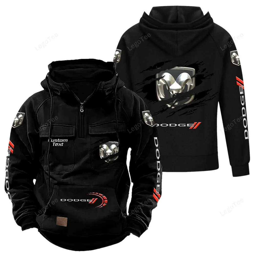 Power Car Tactical Quarter-Zip Hoodie, Built Tough for Riders CAR122 - Black